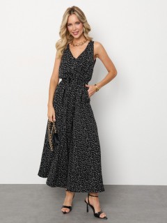 Комбинезон чёрный в горошек с широкими брюками-палаццо Jetty(фото4)