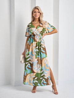 Платье длинное лёгкое с коротким расклешенным рукавом Jetty(фото4)