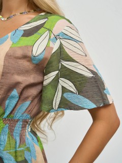 Платье длинное лёгкое с коротким расклешенным рукавом Jetty(фото7)