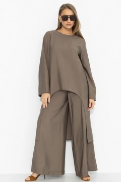 Брюки широкие цвета хаки Charutti