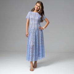 Платье голубое из кружева на подкладе Charutti(фото2)