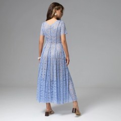 Платье голубое из кружева на подкладе Charutti(фото5)