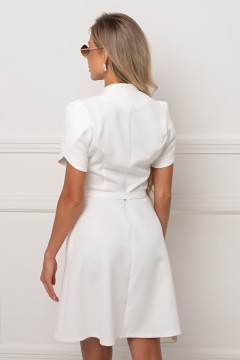 Платье белое с поясом Лойс №1 Valentina(фото7)
