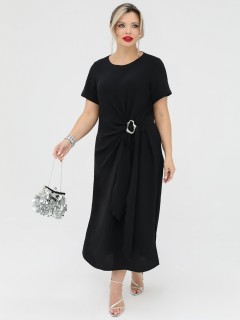 Платье длинное нарядное чёрного цвета Dora(фото4)