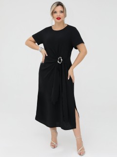 Платье длинное нарядное чёрного цвета Dora(фото6)