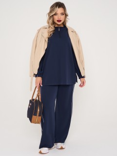 Брюки трикотажные тёмно-синие с карманами Dora(фото2)