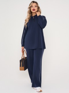 Брюки трикотажные тёмно-синие с карманами Dora(фото5)