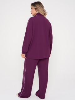 Брюки трикотажные с карманами сливового цвета Dora(фото7)