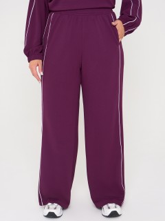 Брюки трикотажные с карманами сливового цвета Dora(фото4)