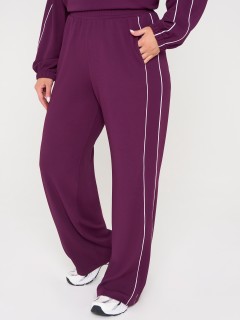 Брюки трикотажные с карманами сливового цвета Dora(фото3)