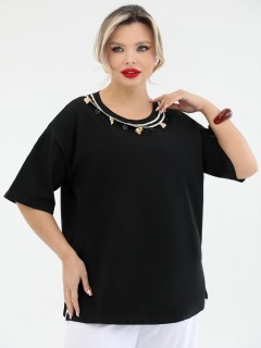 Футболка трикотажная чёрная Dora(фото3)