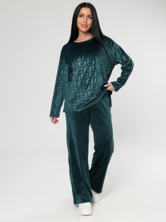 Костюм велюровый с брюками в цвете изумруд Iv-capriz(фото7)