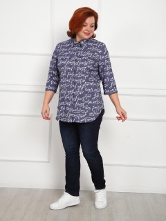 Рубашка синяя с принтом Iv-capriz(фото5)