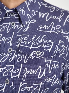 Рубашка синяя с принтом Iv-capriz(фото4)