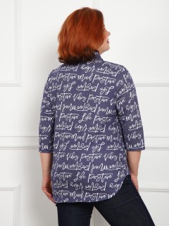 Рубашка синяя с принтом Iv-capriz(фото7)