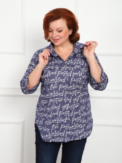 Рубашка синяя с принтом Iv-capriz(фото3)