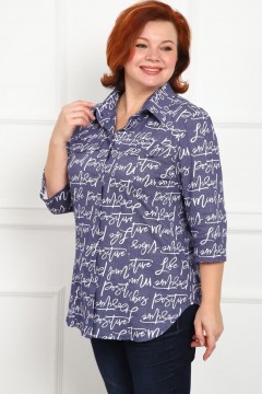 Рубашка синяя с принтом Iv-capriz