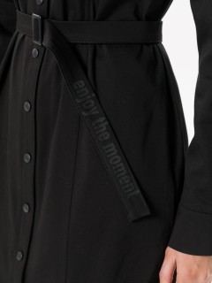 Платье-рубашка чёрное с поясом Priz(фото6)