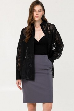 Юбка светло-серая в деловом стиле Priz