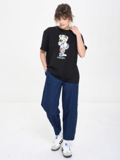 Футболка чёрная оверсайз с принтом Priz(фото2)