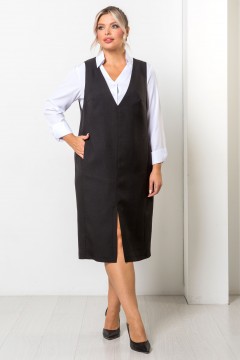Сарафан чёрный в деловом стиле Venusita(фото2)