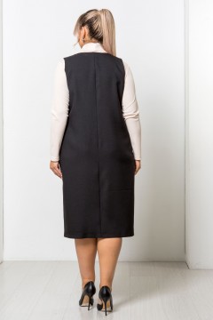 Сарафан чёрный в деловом стиле Venusita(фото7)