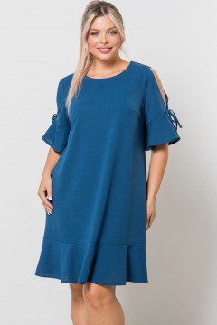 Платье трикотажное с разрезами на рукавах Venusita