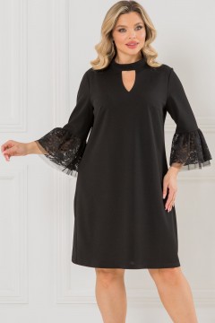 Платье нарядное чёрное из трикотажа Venusita
