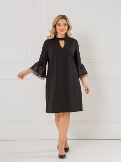 Платье нарядное чёрное из трикотажа Venusita(фото3)