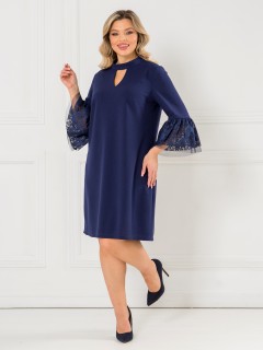 Платье нарядное синее из трикотажа Venusita(фото2)