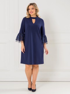 Платье нарядное синее из трикотажа Venusita(фото4)