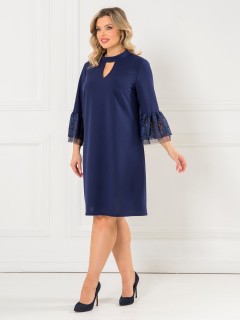 Платье нарядное синее из трикотажа Venusita(фото5)