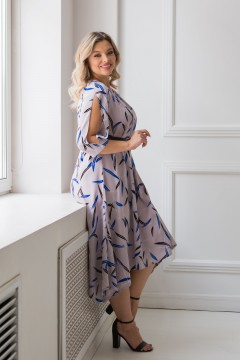 Платье серое с разрезами на рукавах Venusita(фото4)