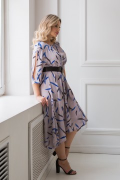 Платье серое с разрезами на рукавах Venusita(фото5)