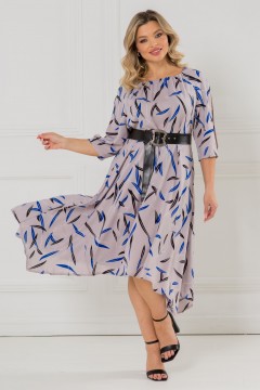 Платье серое с разрезами на рукавах Venusita(фото2)