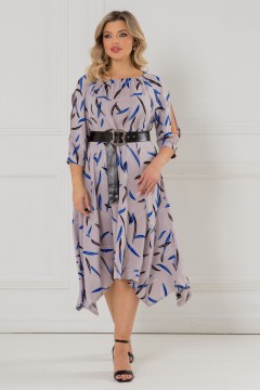 Платье серое с разрезами на рукавах Venusita