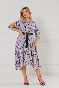 Платье серое с разрезами на рукавах Venusita(фото6)