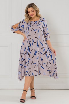 Платье серое с разрезами на рукавах Venusita(фото3)