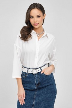Рубашка базовая молочного цвета Priz