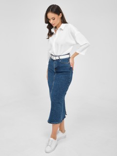 Рубашка базовая молочного цвета Priz(фото2)