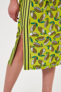 Платье из вискозы лимонного цвета с принтом Priz(фото4)