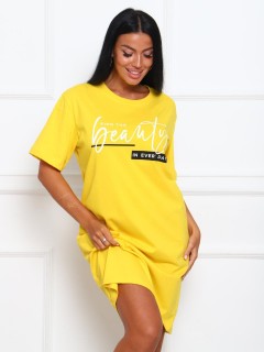 Платье-футболка трикотажное жёлтое Iv-capriz(фото5)