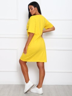Платье-футболка трикотажное жёлтое Iv-capriz(фото6)