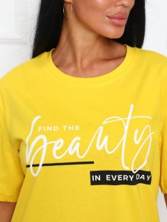 Платье-футболка трикотажное жёлтое Iv-capriz(фото3)