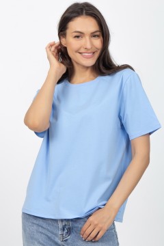 Футболка голубая из плотного хлопка Elza(фото2)