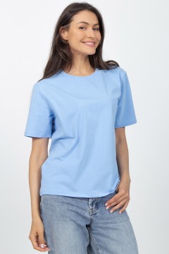 Футболка голубая из плотного хлопка Elza(фото3)