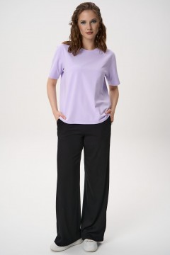 Футболка сиреневая из плотного хлопка Elza(фото2)