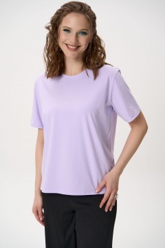 Футболка сиреневая из плотного хлопка Elza(фото3)