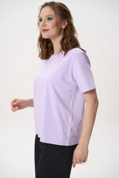 Футболка сиреневая из плотного хлопка Elza(фото6)