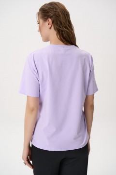 Футболка сиреневая из плотного хлопка Elza(фото5)